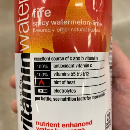 PHOTO Bottle Of Vitamin Water Says It Has A Hint Of Heat In It