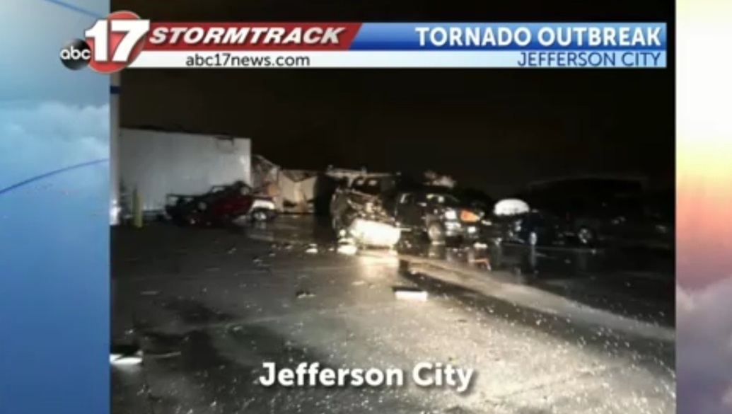 PHOTO Car Turned Upside With Only Frame Left After Tornado Smashes It