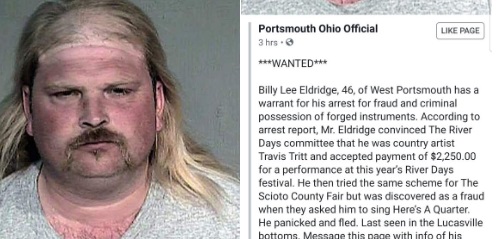 PHOTO Man In Ohio Wanted For Pretending To Be Travis Tritt