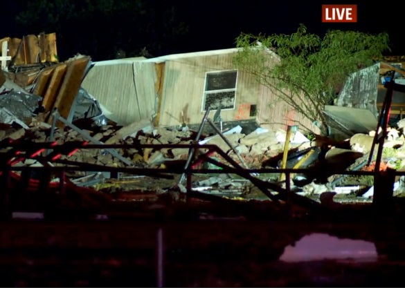 PHOTO Mobile Home FLIPPED UPSIDE Down In Trailer Park After Tornado Sweeps Through El Reno