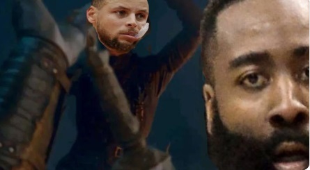 PHOTO Steph Curry Giving James Harden Nightmares After Game 6 Closeout