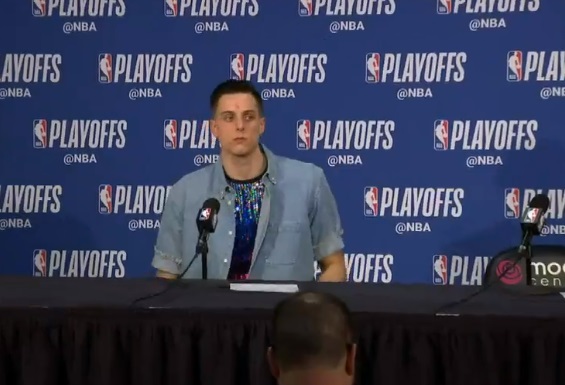 PHOTO Zach Collins Comes To Podium With Crystal Women's Necklace And Cut Bleeding On His Face