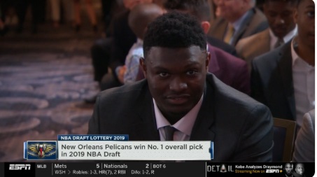 PHOTO Zion Williamson Smiling After Pelicans Win First Pick