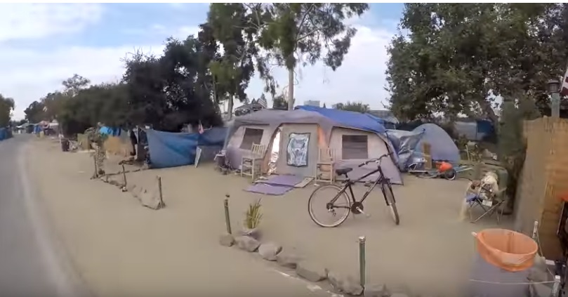 PHOTO Homeless Tent Near Santa Ana Trail And Angel Stadium Has It's Own Custom Porch