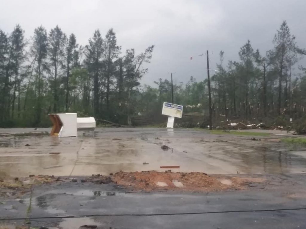 Close Up View Of Tornado Wiping Out Soso Baptist Church Near Laurel