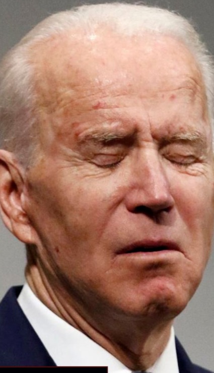 PHOTO Joe Biden Closing His Eyes Like He's About To Throw Up