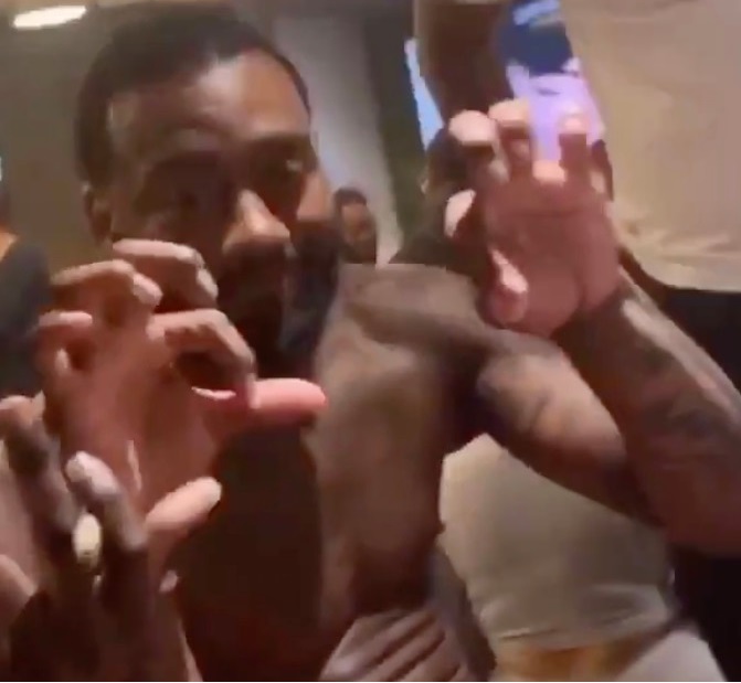 PHOTO John Wall Throwing Up Blood Gang Sign