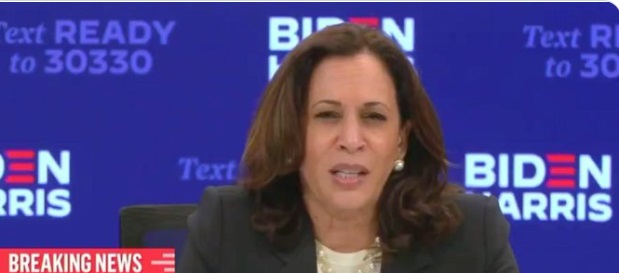 PHOTO Kamala Harris Squinting Watching Biden And Trump Debate