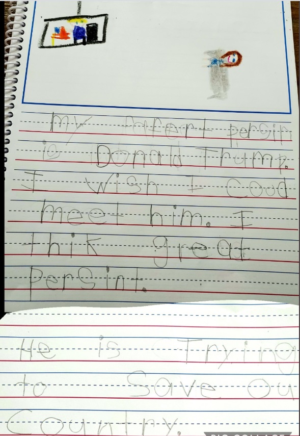 PHOTO Barron Trump Writes Letter At School That Says Donald Trump Is Trying To Save Our Country