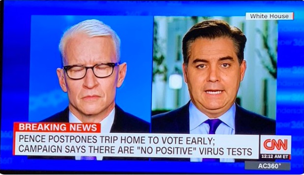 PHOTO CNN Lying About Mike Pence's COVID-19 Negative Test