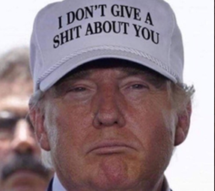 PHOTO Donald Trump Wearing A I Don't Give A Shit About You Hat