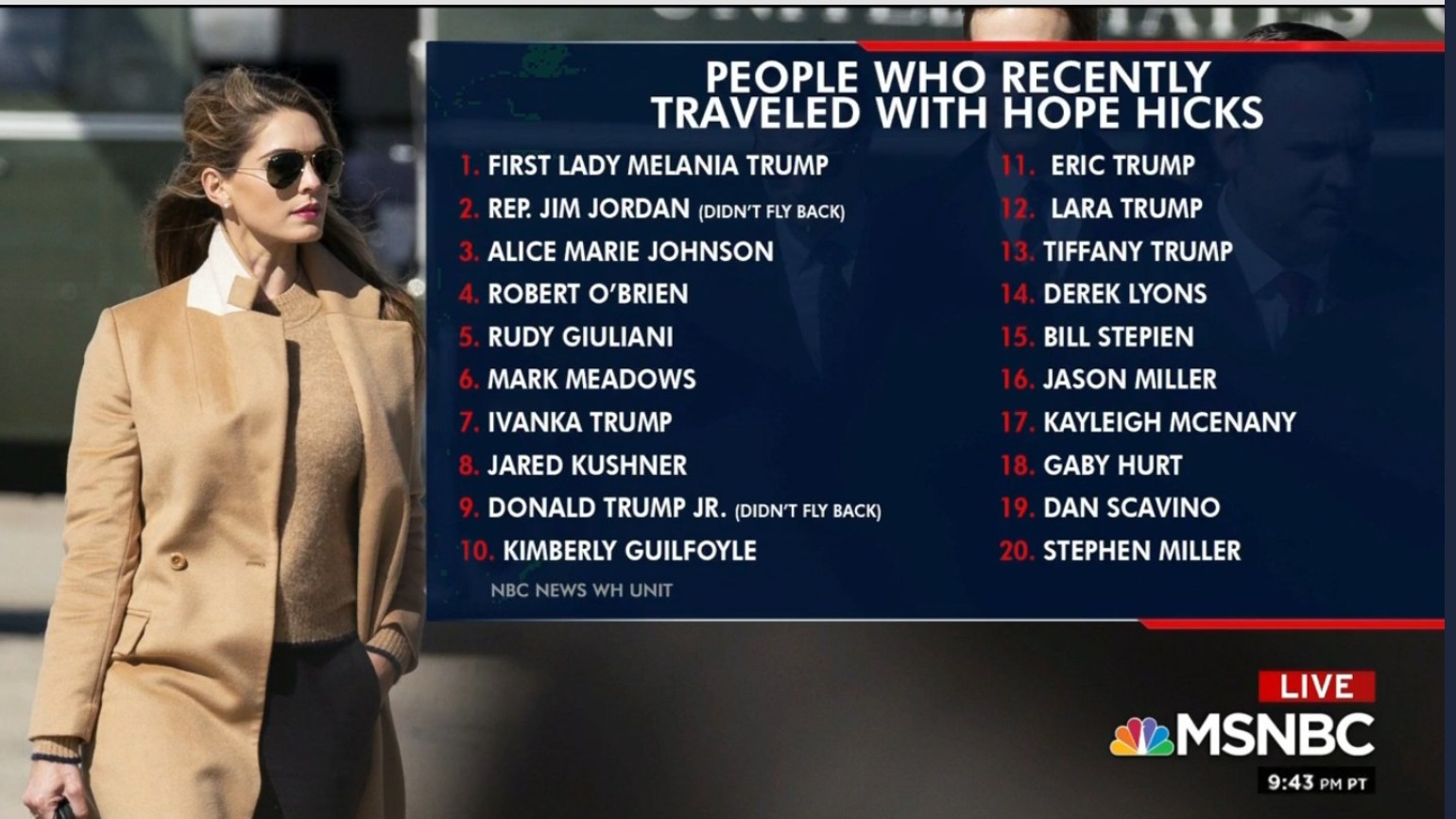 PHOTO Full List Of People Who Recently Traveled With Hope Hicks