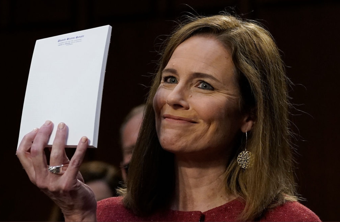 PHOTO Judge Amy Comey Barrett Reading Notes Off A Notepad