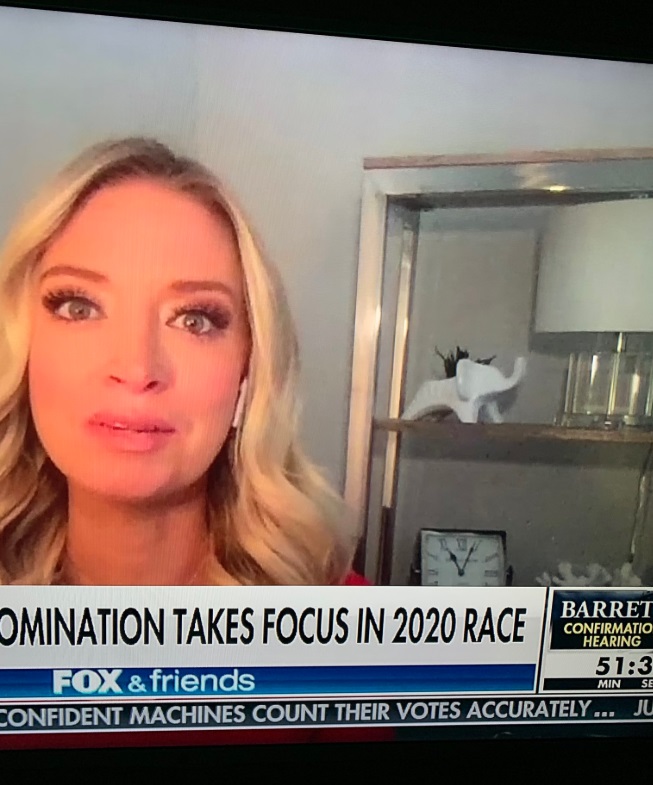 PHOTO Kayleigh McEnany Has A Wooden Elephant In Her House