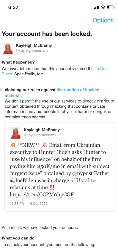 PHOTO Kayleigh McEnany's Twitter Account Locked