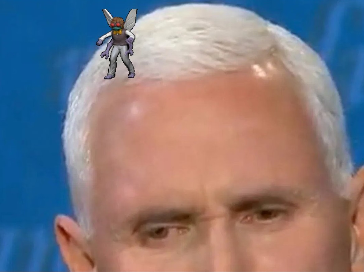 PHOTO Ninja Fly Standing On Mike Pence's Head