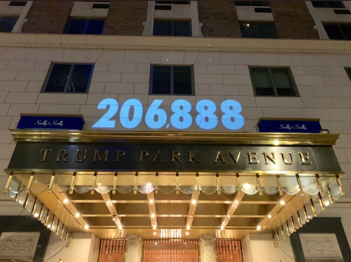 PHOTO Number Of People To Who Died Projected On Trump Tower In New York