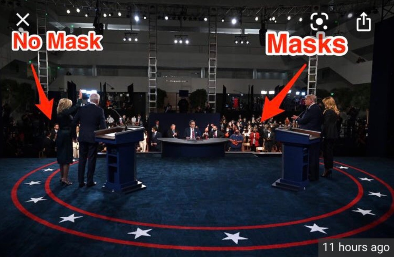 PHOTO Trump's Family Took Masks Off And Wouldn't Put Them On At Debate