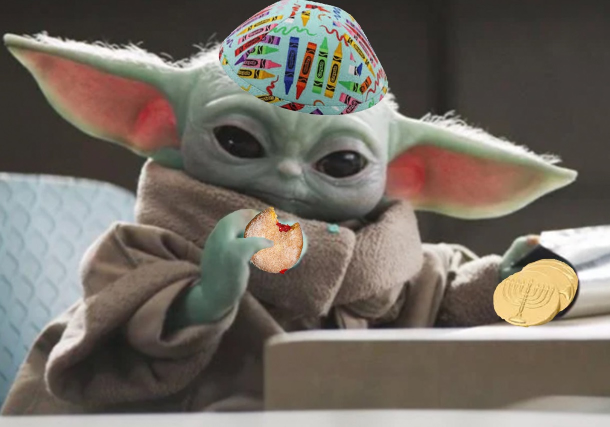 PHOTO Baby Yoda Celebrating Hanukkah