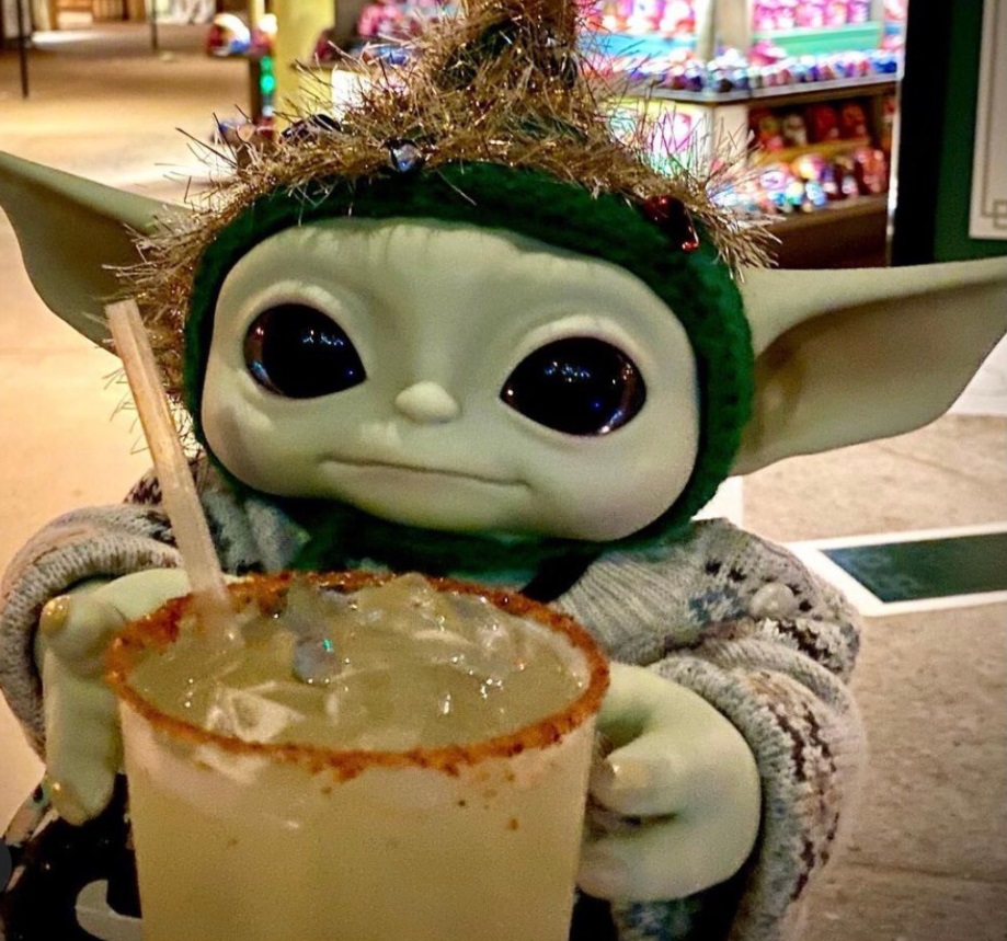 PHOTO Baby Yoda In Vegas With A Mixed Drink