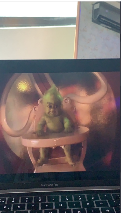 PHOTO Baby Yoda On A Zoom Meeting