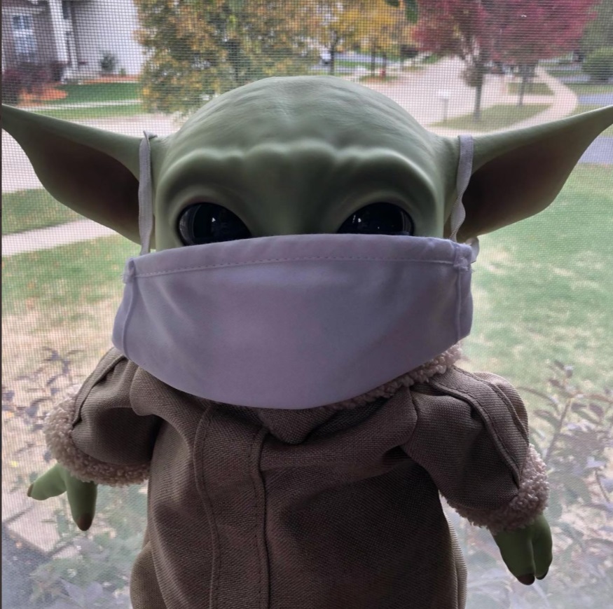 PHOTO Baby Yoda Wearing A Facemask