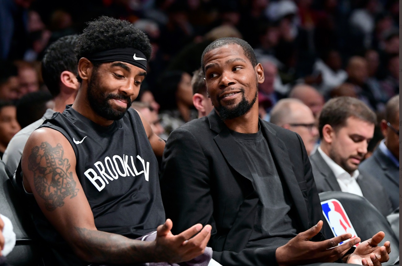 PHOTO Kevin Durant Enjoying His Time On The Bench With His Teammate Kyrie Irving