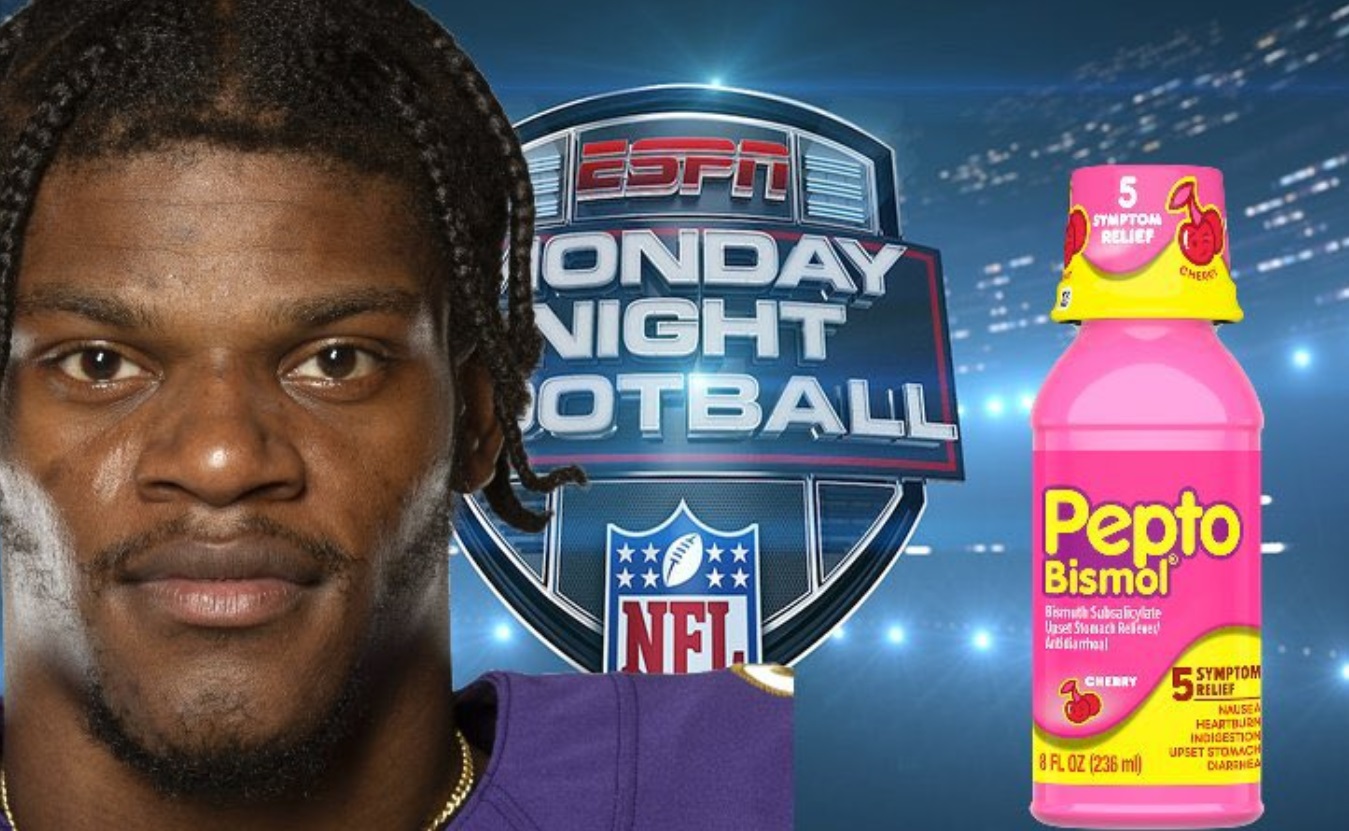 PHOTO Lamar Jackson Had To Use Pepto Bismol Against The Browns