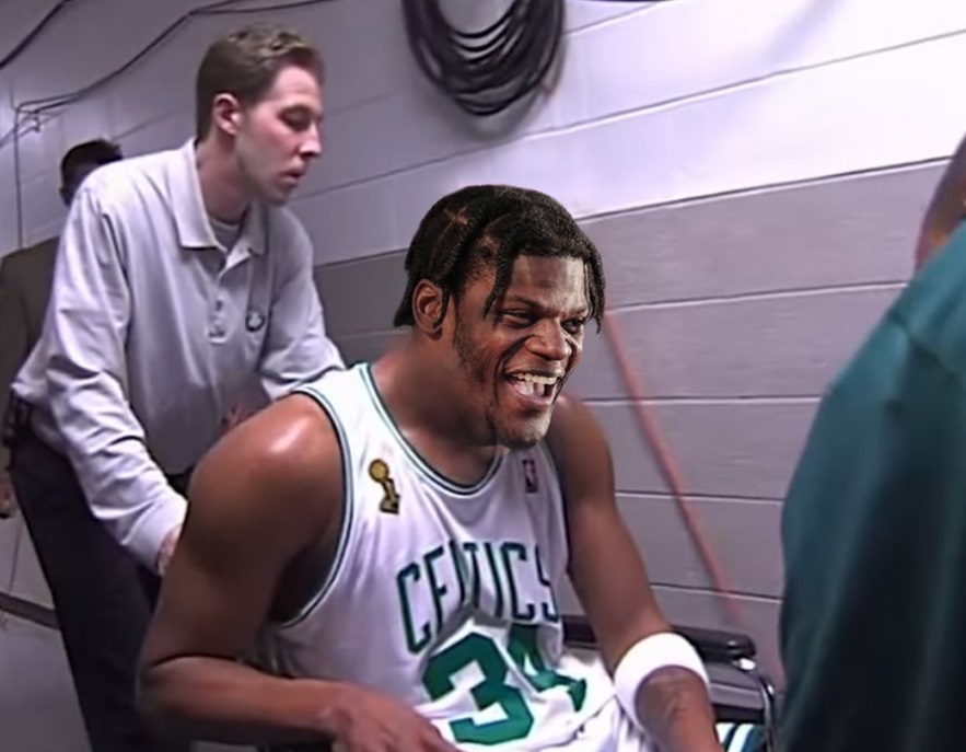 PHOTO Lamar Jackson In A Wheelchair In A Paul Pierce Jersey