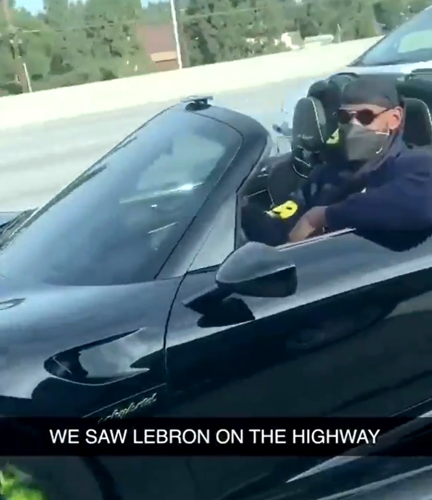 PHOTO Lebron Driving $1 Million Porsche 918 Spyder On Interstate 5 In Los Angeles With Top Down