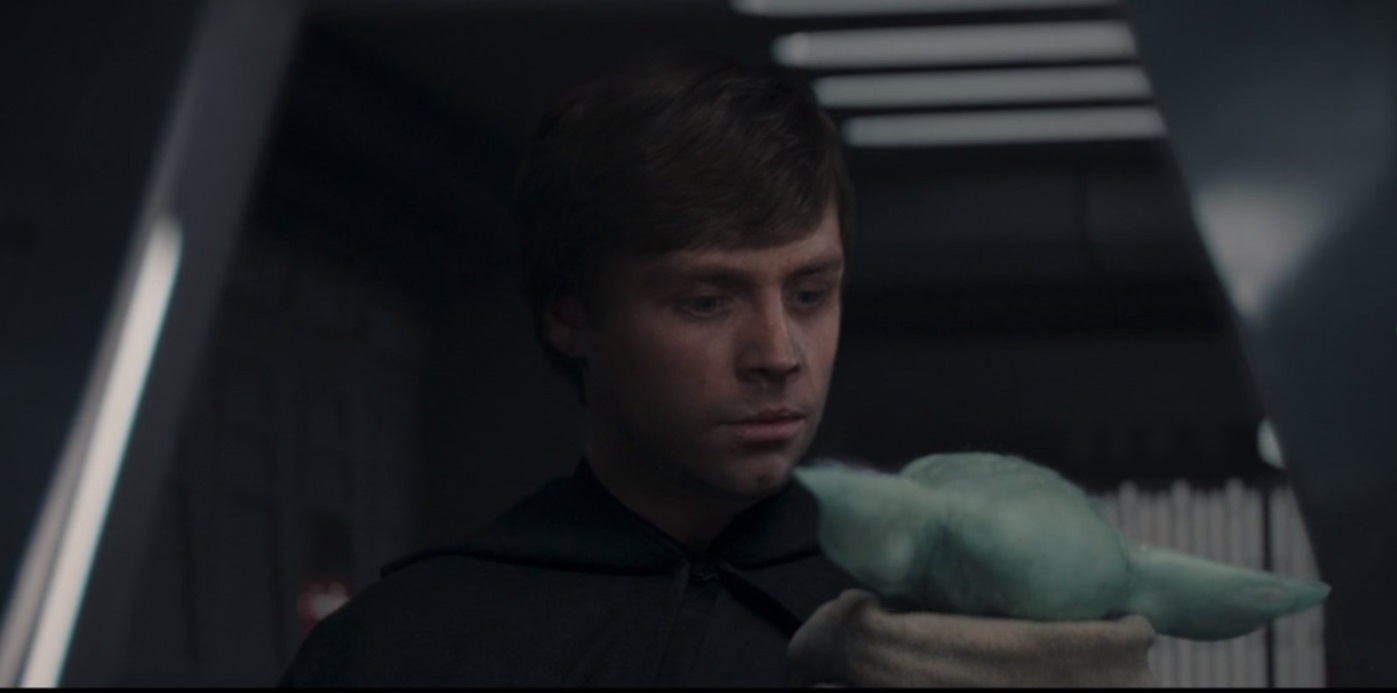 PHOTO Luke Skywalker Looking Baby Yoda In The Eyes