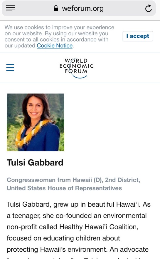 PHOTO Tulsi Gabbard's Bio Says She Educated Kids About Protecting Hawaii's Environment