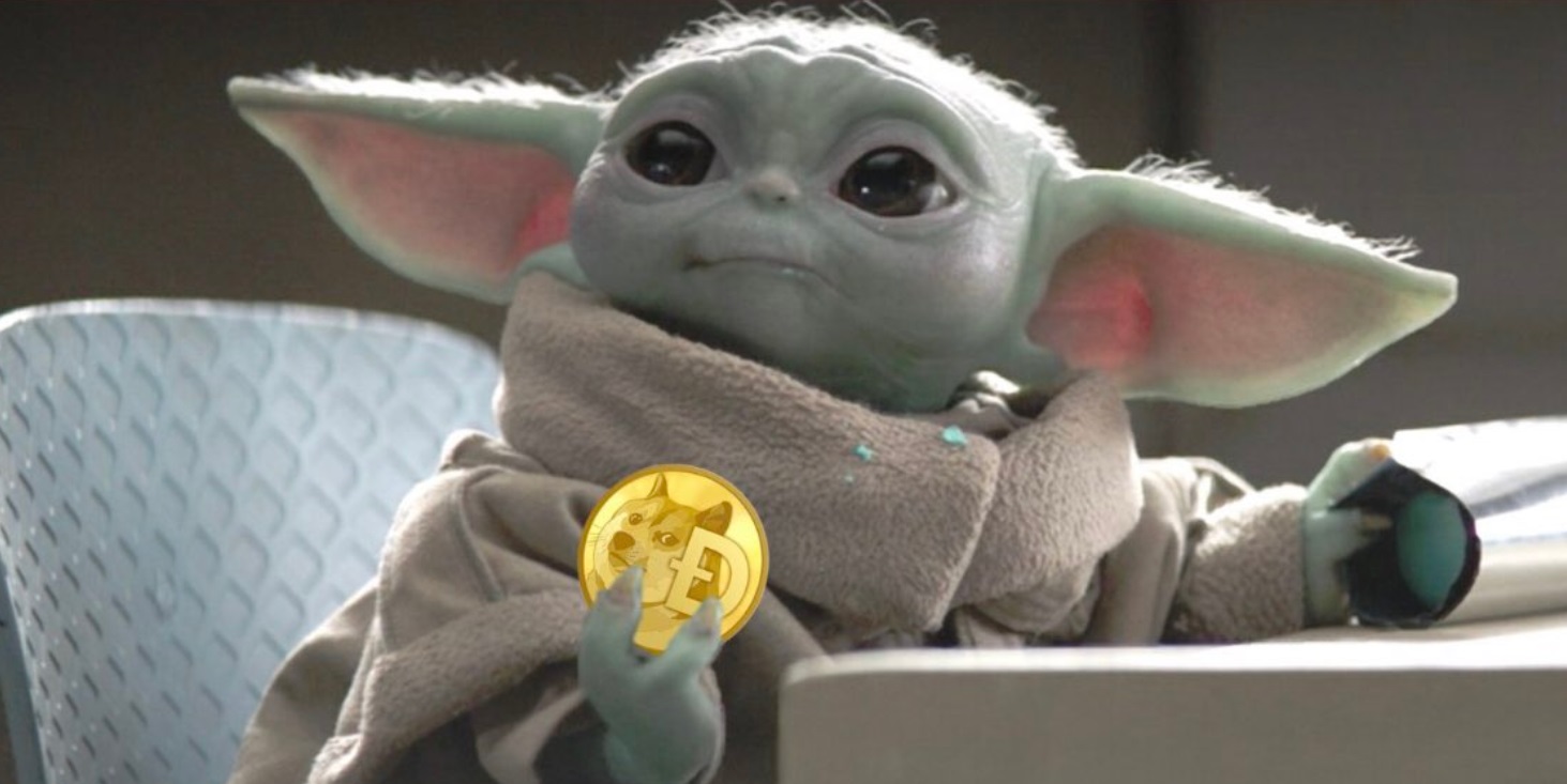 PHOTO Baby Yoda Holding Dogecoin