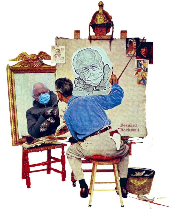 PHOTO Bernard Rockwell Painting Bernie Sanders Meme