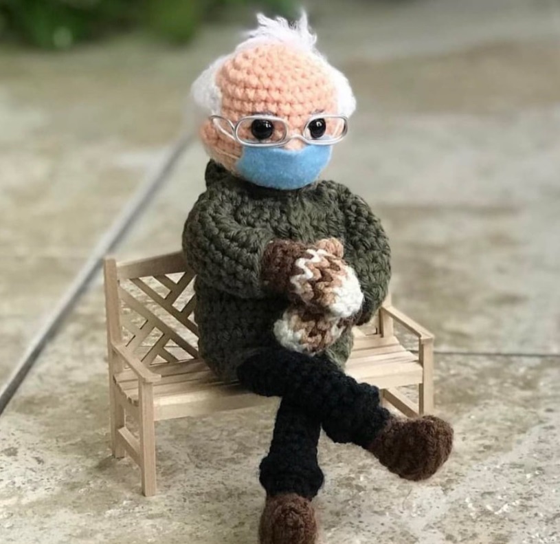 PHOTO Bernie Sanders Made Entirely Out Of Wool With His Mittens On