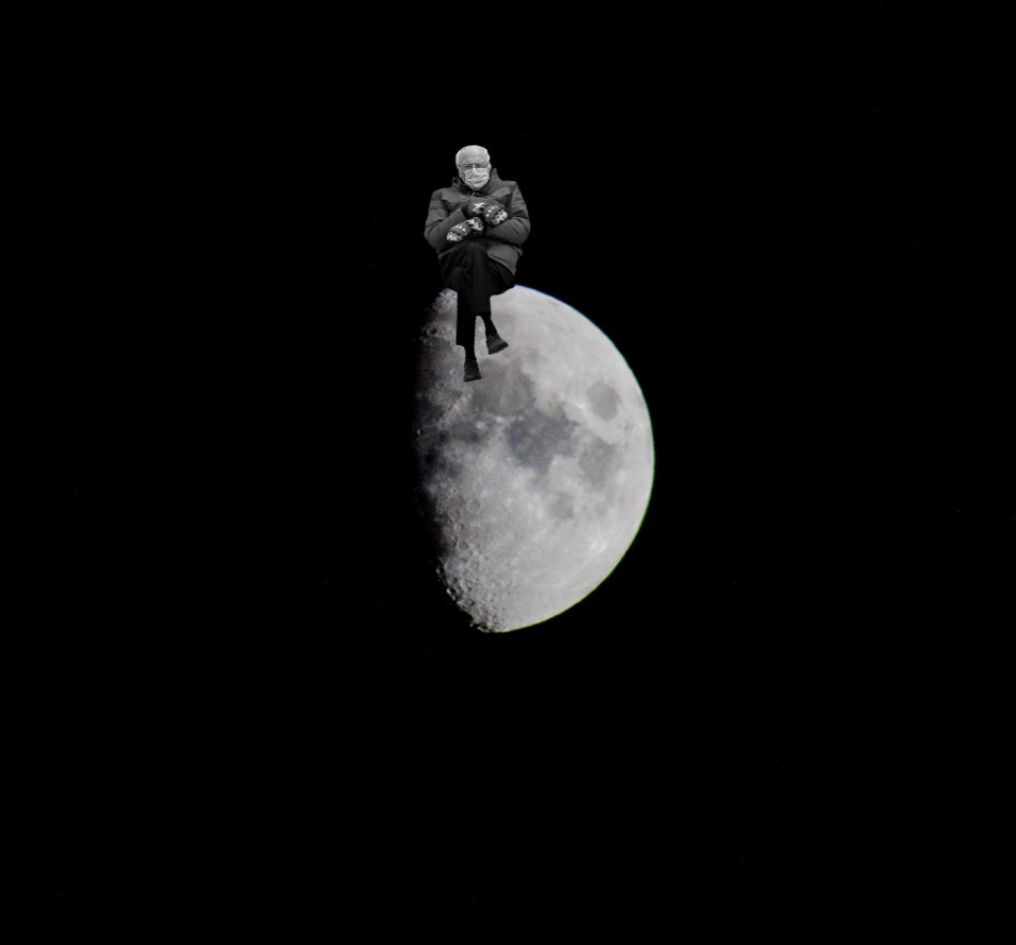 PHOTO Bernie Sanders Sitting On The Moon