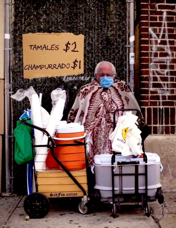 PHOTO Bernie Sanders Telling Tamales For $2 And Champurrados For $1