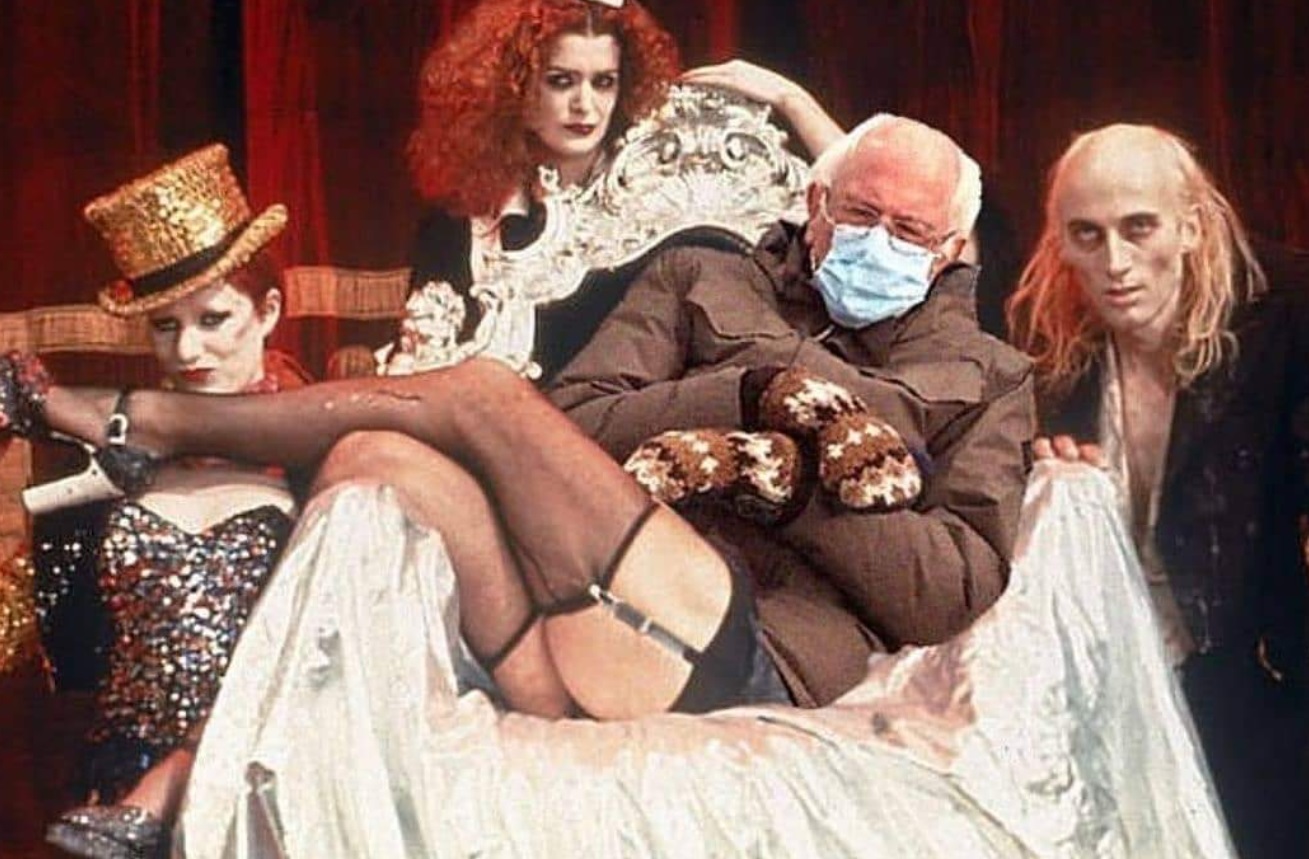 PHOTO Bernie Sanders Wearing Women's Tights With Mittens Meme