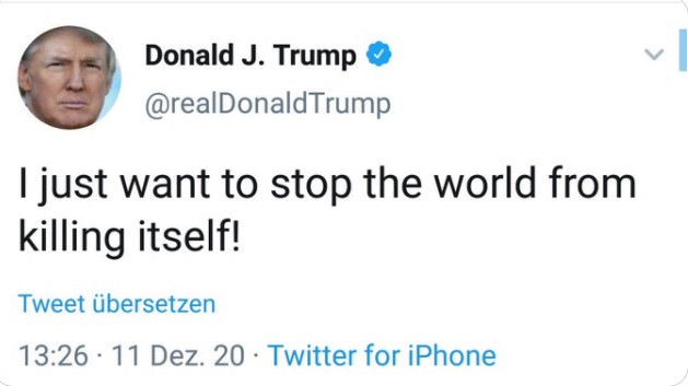 PHOTO Donald Trump Once Said He Wanted To Stop The World From Killing Itself