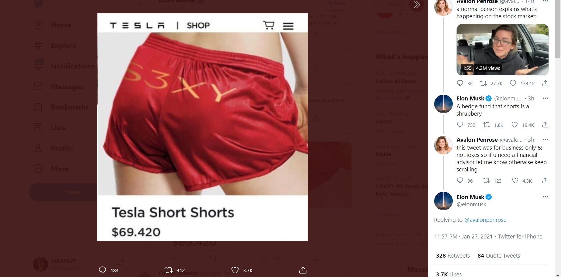 PHOTO Elon Musk Calls Hedge Fund That Shorts A Shrubbery