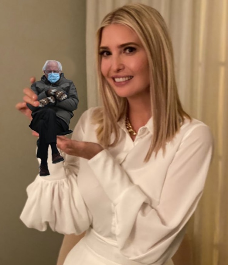 PHOTO Ivanka Trump Holding Bernie Sanders Meme