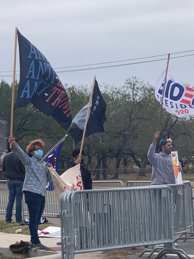 PHOTO Joe Biden Supporters Protesting Trump's Visit To Alamo Texas