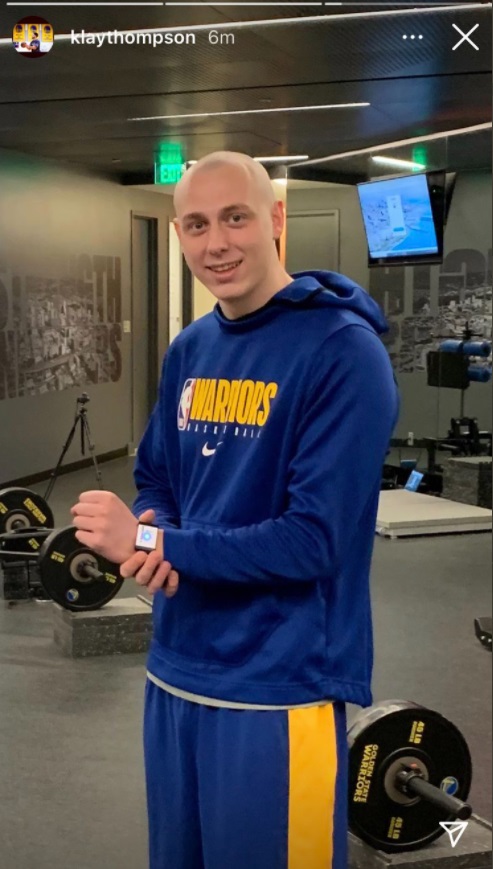 PHOTO Klay Thompson Posts Picture Of Bald Alen Smailagic