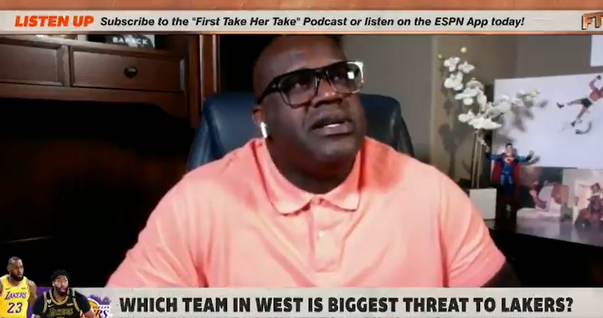 PHOTO Shaq On First Take Wearing The Ugliest Glasses He Has In His Collection