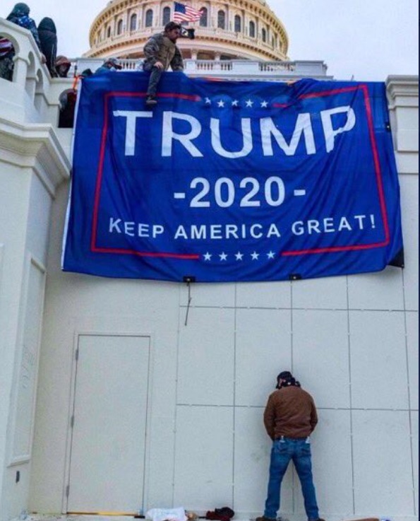 PHOTO Trump Supporter Peeing On Capitol Building