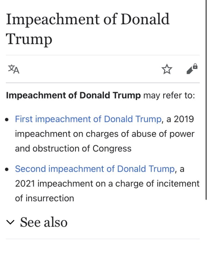 PHOTO Wikipedia Makes You Choose Which Impeachment Of Donald Trump You Want To Read About