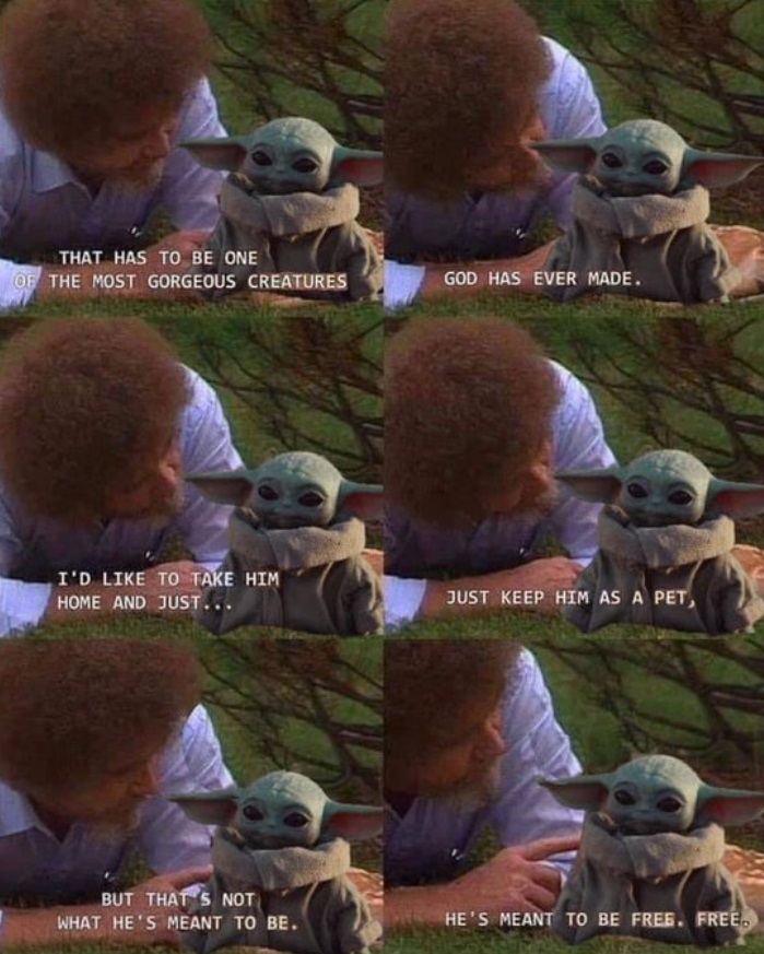 PHOTO Bob Ross I Want To Take Him Home Baby Yoda Meme