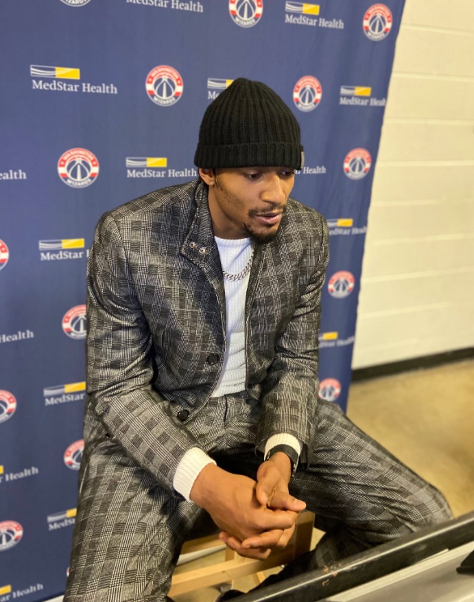 PHOTO Bradley Beal Pulled Off Wearing A Beanie With A Suit Jacket Tonight