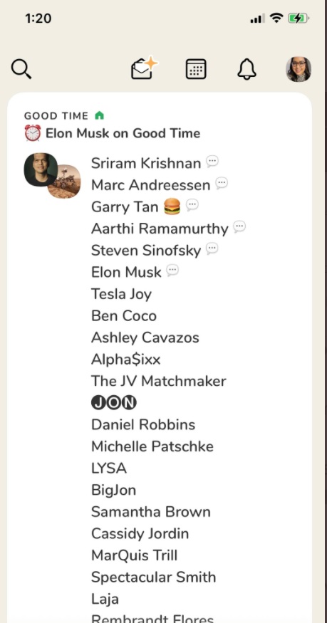 PHOTO List Of People On Club House With Elon Musk Sunday Night