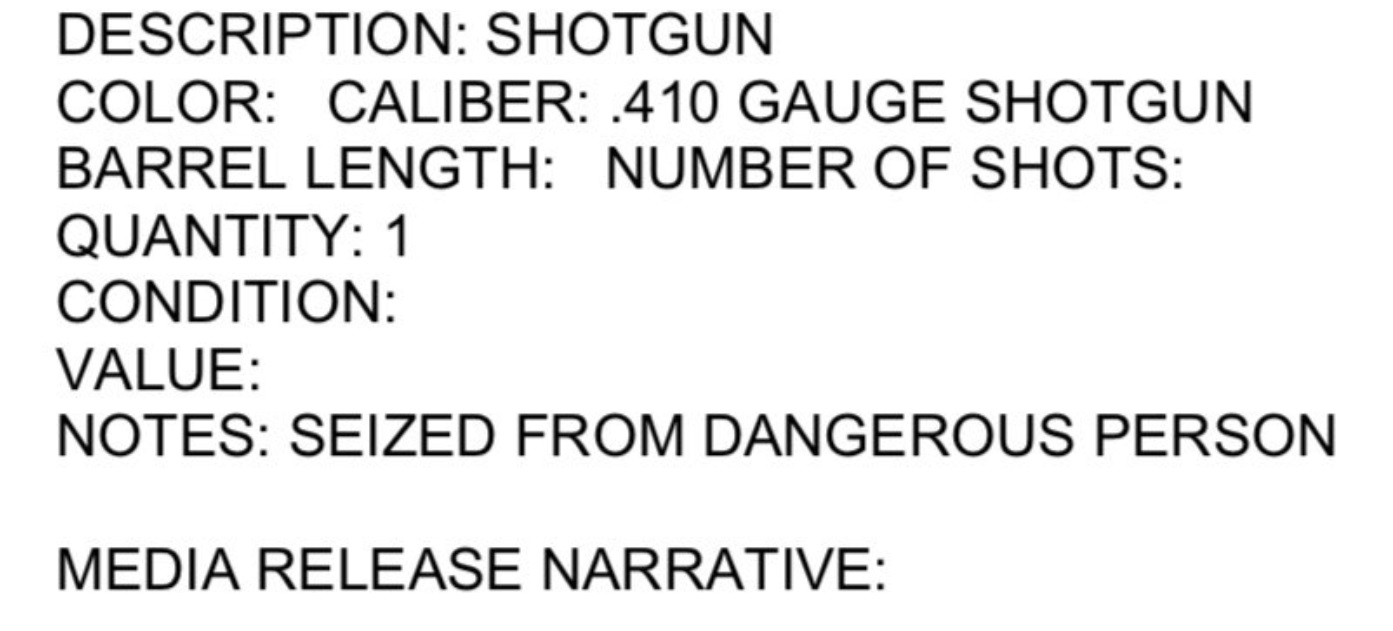 PHOTO Details Of Gun Taken From Brandon Scott Hole On March 3 2020